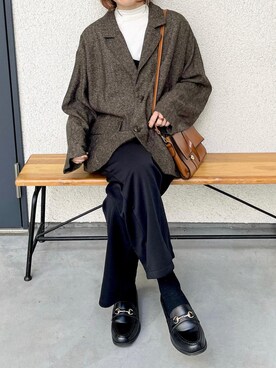 「BROKEN BASE（ブロークンベース）のアイテム（その他アウター）」を使った、〰️さん（レディース・160cm）の冬コーディネート