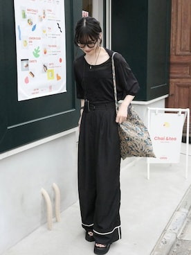 「black」｜〰️さん（レディース・162cm）の夏コーディネート