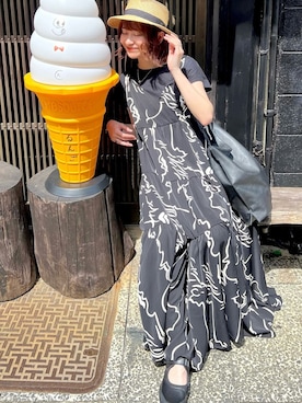 「YOLO（ヨーロ）のアイテム（ワンピース/ドレス）」を使った、〰️さん（レディース・162cm）の秋コーディネート