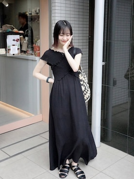 「アイテム（かごバッグ）」を使った、〰️さん（レディース・162cm）の夏コーディネート