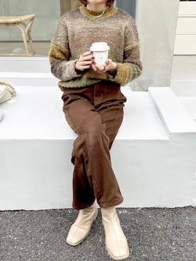 「YUNS（ユンス）のアイテム」を使った、〰️さん（レディース・160cm）の冬コーディネート