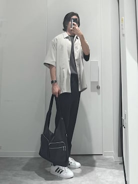 「アイテム（トートバッグ）」を使った、ショゴさん（メンズ・174cm）の夏コーディネート