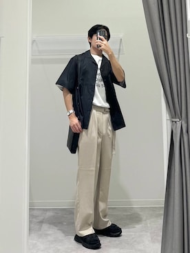 「LAKOLE（ラコレ）のアイテム（Tシャツ/カットソー）」を使った、ショゴさん（メンズ・174cm）の夏コーディネート