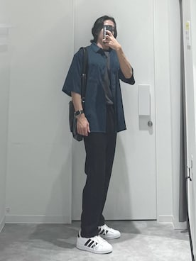 「アイテム（スニーカー）」を使った、ショゴさん（メンズ・174cm・20代）の夏コーディネート