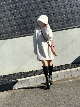 「GRL（グレイル）のアイテム（ハット）」を使った、Yuuriさん（レディース・148cm）の冬コーディネート