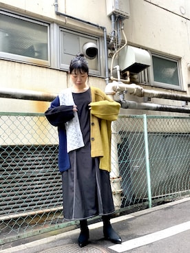 「OSMOSIS（オズモーシス）のアイテム」を使った、MIKIさん（レディース・158cm）の冬コーディネート