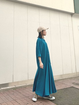 「OSMOSIS（オズモーシス）のアイテム（ワンピース/ドレス）」を使った、MIKIさん（レディース・158cm）の夏コーディネート