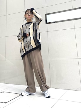 「OSMOSIS（オズモーシス）のアイテム」を使った、MIKIさん（レディース・158cm）の冬コーディネート
