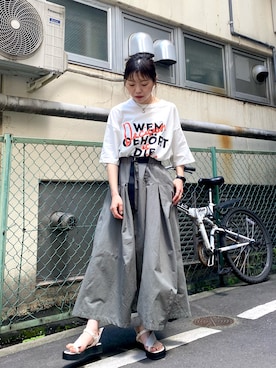 「OSMOSIS（オズモーシス）のアイテム」を使った、MIKIさん（レディース・158cm）の夏コーディネート