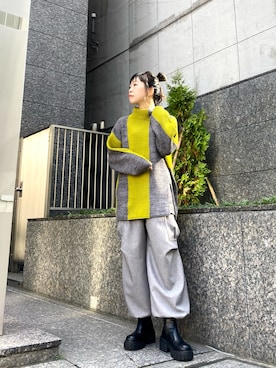 「OSMOSIS（オズモーシス）のアイテム」を使った、MIKIさん（レディース・158cm）の冬コーディネート