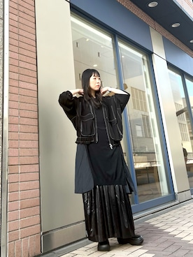「OSMOSIS（オズモーシス）のアイテム（ジャケット/アウター）」を使った、MIKIさん（レディース・158cm）の春コーディネート