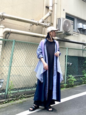 「OSMOSIS（オズモーシス）のアイテム（シャツワンピース）」を使った、MIKIさん（レディース・158cm）の秋コーディネート