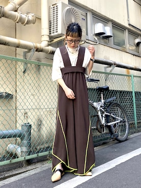 「OSMOSIS（オズモーシス）のアイテム」を使った、MIKIさん（レディース・158cm）の春コーディネート
