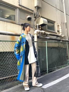 「OSMOSIS（オズモーシス）のアイテム（その他アウター）」を使った、MIKIさん（レディース・158cm）の秋コーディネート