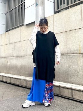 「OSMOSIS（オズモーシス）のアイテム」を使った、MIKIさん（レディース・158cm）の春コーディネート