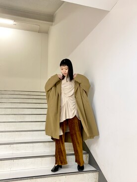 「OSMOSIS（オズモーシス）のアイテム（ジャケット/アウター）」を使った、MIKIさん（レディース・158cm）の秋コーディネート