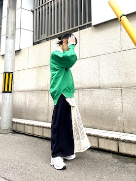 「OSMOSIS（オズモーシス）のアイテム」を使った、MIKIさん（レディース・158cm）の春コーディネート
