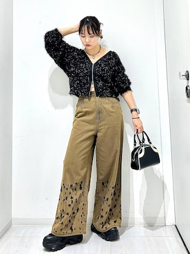 「PAGEBOY（ページボーイ）のレトロボストンBAG（ショルダーバッグ）」を使った、ハオさん（レディース・158cm）の秋コーディネート