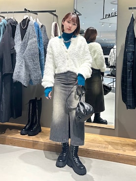 「PBLIM（ページボーイリム）のアイテム（スカート）」を使った、ハオさん（レディース・158cm）の秋コーディネート