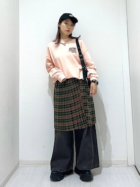 「アイテム（スウェット）」を使った、ハオさん（レディース・158cm・20代）の秋コーディネート