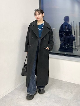 「アイテム（チェスターコート）」を使った、ハオさん（レディース・158cm）の秋コーディネート
