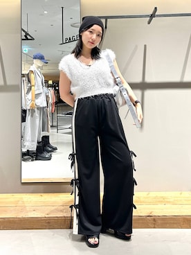 「Heather（ヘザー）のアイテム（ベスト）」を使った、ハオさん（レディース・158cm）の夏コーディネート