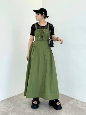 「アイテム（キャップ）」を使った、ハオさん（レディース・158cm・20代）の春コーディネート