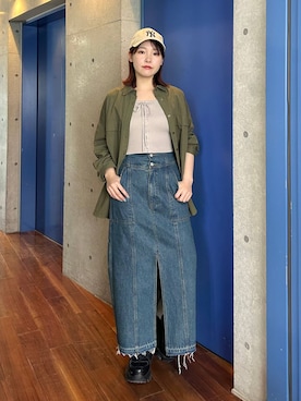 「アイテム（キャップ）」を使った、ハオさん（レディース・158cm・20代）の春コーディネート