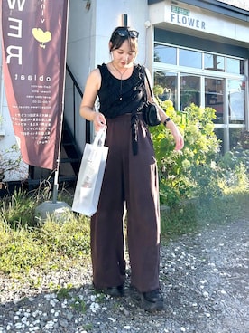 「アイテム（スウェットパンツ）」を使った、ハオさん（レディース・158cm・20代）の夏コーディネート