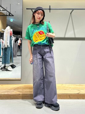 「PBLIM（ページボーイリム）のPBLIM / ゴールドCRT（Tシャツ/カットソー）」を使った、ハオさん（レディース・158cm）の春コーディネート