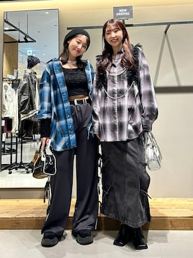 「PAGEBOY（ページボーイ）のレトロボストンBAG（ショルダーバッグ）」を使った、ハオさん（レディース・158cm）の秋コーディネート