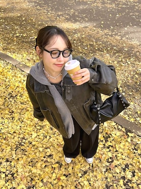 「アイテム（ブルゾン）」を使った、ハオさん（レディース・158cm）の秋コーディネート