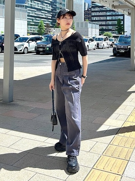 「アイテム（キャップ）」を使った、ハオさん（レディース・158cm・20代）の春コーディネート