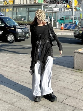 「PAGEBOY（ページボーイ）のサイドタックルーズウラケパンツ/イージーパンツ【4color・2size】（スウェットパンツ）」を使った、ハオさん（レディース・158cm・20代）の夏コーディネート
