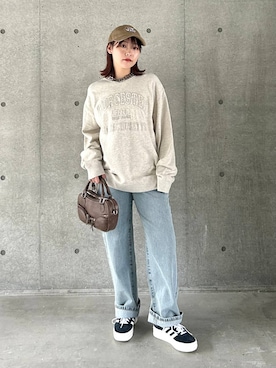 「アイテム（スウェット）」を使った、ハオさん（レディース・158cm・20代）の春コーディネート