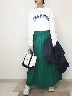 「ミニトート」｜「アイテム（ジャケット/アウター）」を使った、ricky.yさん（レディース・158cm）の春コーディネート