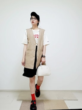 「TIMEX（タイメックス）のアイテム」を使った、ricky.yさん（レディース・158cm）の春コーディネート