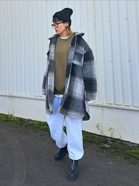 「スウエットパンツ」｜「アイテム（ブーツ）」を使った、ricky.yさん（レディース・158cm）の冬コーディネート