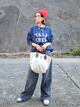 「SOMETHING（サムシング）のアイテム（デニムパンツ）」を使った、ricky.yさん（レディース・158cm）の秋コーディネート