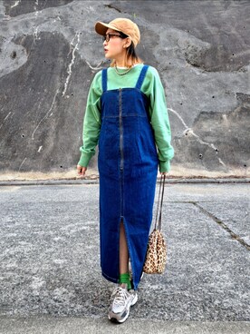 「今日のコスメと服」｜「アイテム（ジャンパースカート）」を使った、ricky.yさん（レディース・158cm）の冬コーディネート