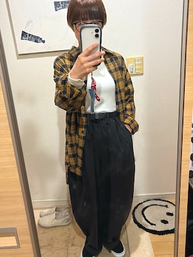 「しまむら（シマムラ）のアイテム（パンツ）」を使った、キノコさん（レディース・150cm）の春コーディネート