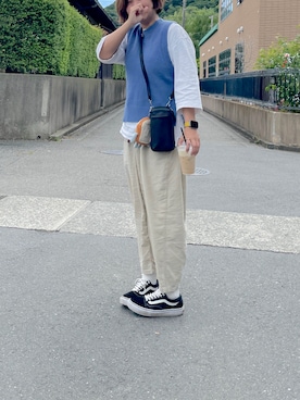 「VANS（バンズ）のアイテム（スニーカー、ブラック系）」を使った、つぶあんさん（キッズ）の春コーディネート