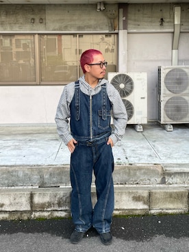 「アイテム（サロペット/オーバーオール）」を使った、takayaikedaさん（メンズ・167cm）の秋コーディネート