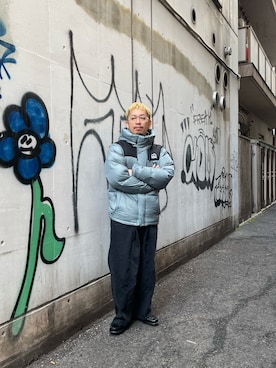 「スタッフセンバツ」｜「アイテム（ダウンジャケット/コート）」を使った、takayaikedaさん（メンズ・167cm）の秋コーディネート