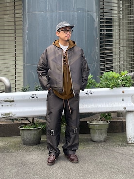 「パンク」｜「アイテム（ブルゾン）」を使った、takayaikedaさん（メンズ・167cm）の秋コーディネート
