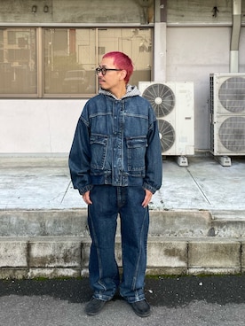 「アイテム（オールインワン・サロペット）」を使った、takayaikedaさん（メンズ・167cm）の秋コーディネート