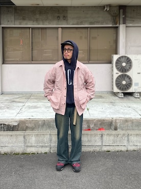 「CIAOPANIC（チャオパニック）のBIGポケットチェックシャツ（シャツ/ブラウス）」を使った、takayaikedaさん（メンズ・167cm）の春コーディネート