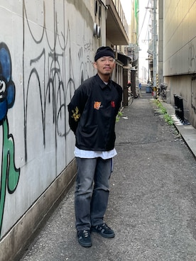 「THRIFTY LOOK（スリフティールック）のアイテム（ジャケット/アウター）」を使った、takayaikedaさん（メンズ・167cm）の春コーディネート