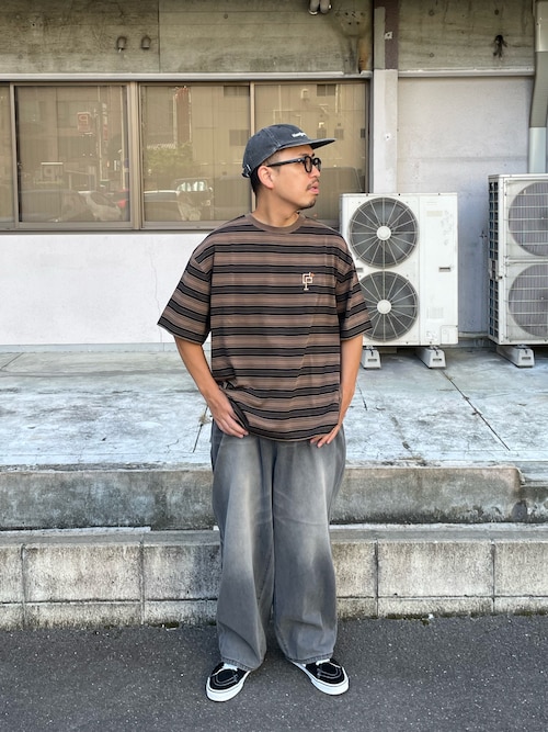 ボーダーアソート オーバーダイピグメントTシャツ