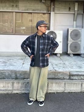 「アイテム（パンツ、イエロー系）」を使った、takayaikedaさん（メンズ・167cm）の夏コーディネート
